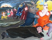 Barbaries  Le héron du Nil - huile sur toile - 116 x 89 cm - 2001 (galerie Claire Corcia)